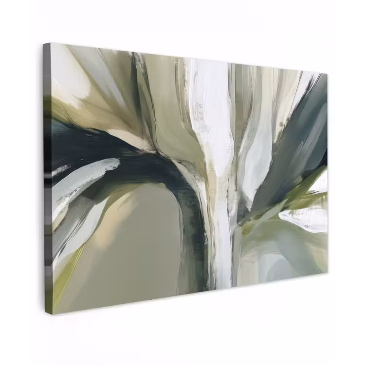 Canvas schilderij - Natuur - Abstract - Groen - Penseelstreken — 1
