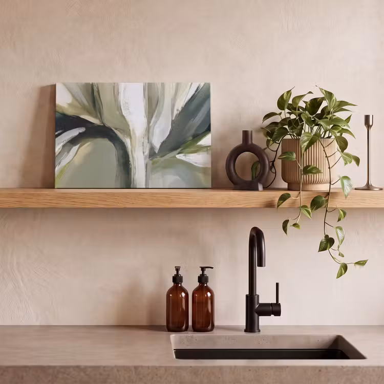 Canvas schilderij - Natuur - Abstract - Groen - Penseelstreken — 3