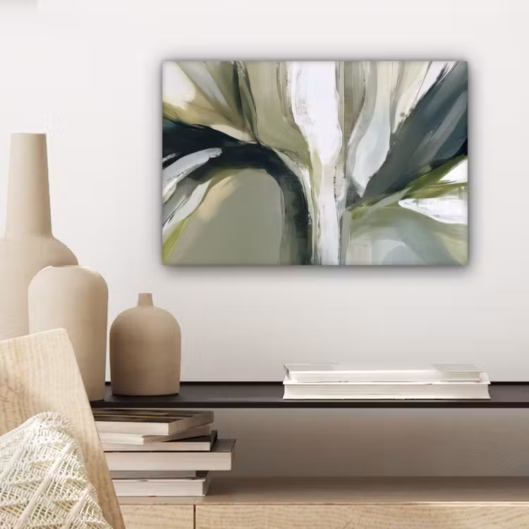 Canvas schilderij - Natuur - Abstract - Groen - Penseelstreken — 5