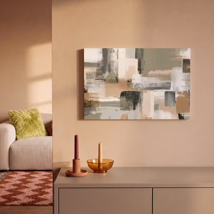 Canvas schilderij - Penseelstreken - Abstract - Aardetinten — 2
