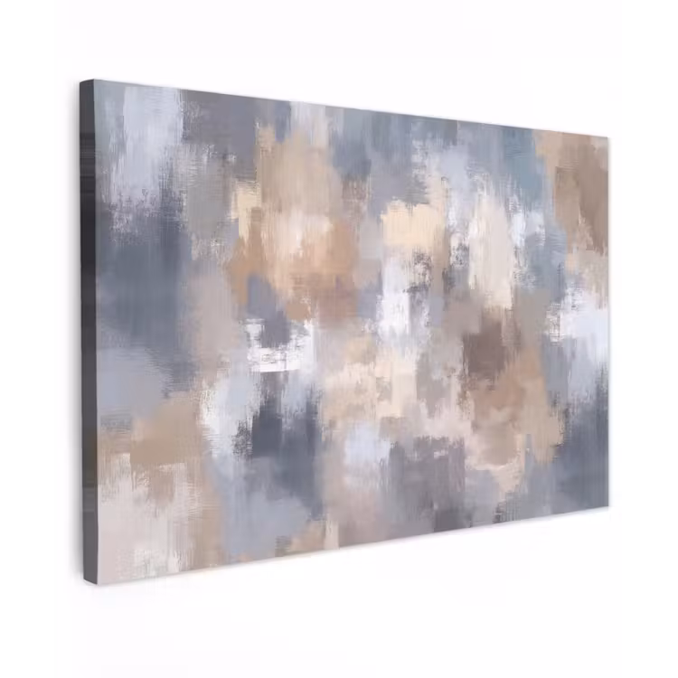 Canvas schilderij - Penseelstreken - Schilderij - Beige — 1
