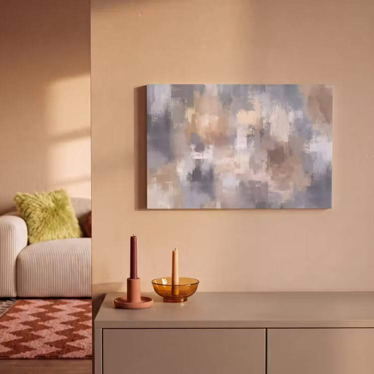 Canvas schilderij - Penseelstreken - Schilderij - Beige — 2