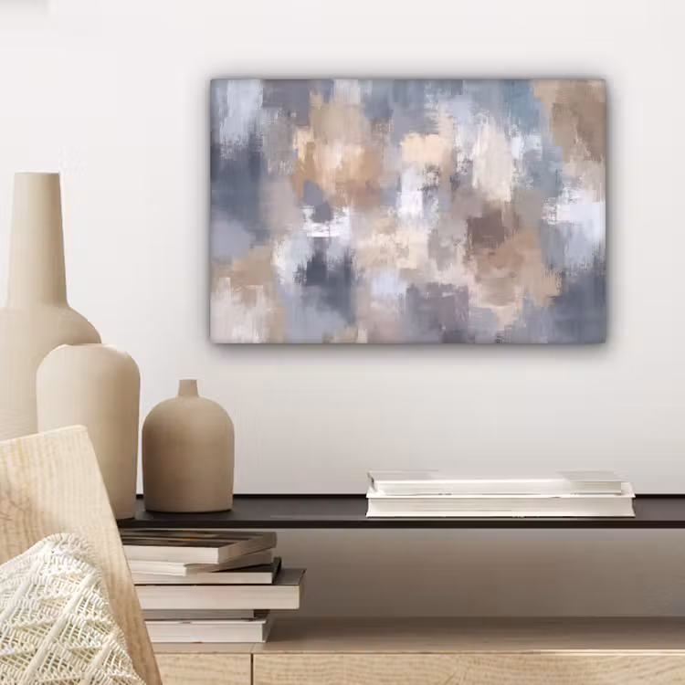Canvas schilderij - Penseelstreken - Schilderij - Beige — 5