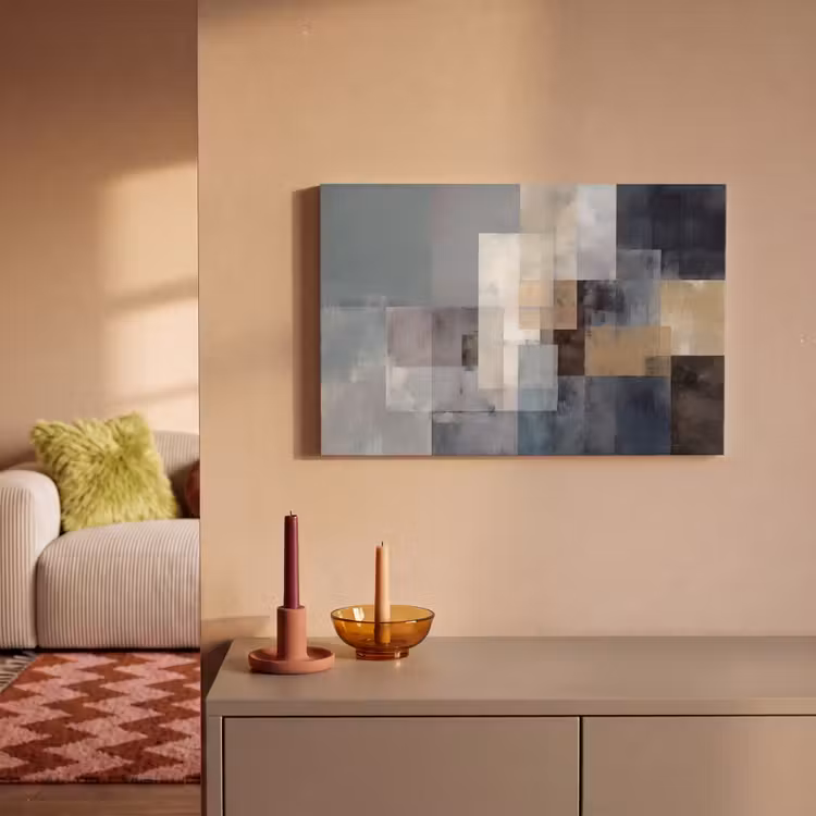 Canvas schilderij - Rechthoeken - Abstract - Blauw — 2