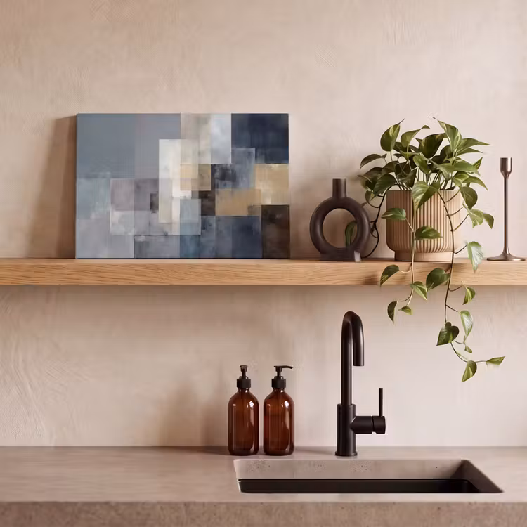 Canvas schilderij - Rechthoeken - Abstract - Blauw — 3