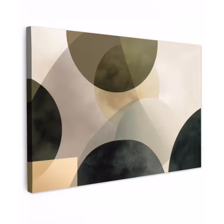 Canvas schilderij - Vlakken - Abstract - Beige - Cirkels — 1
