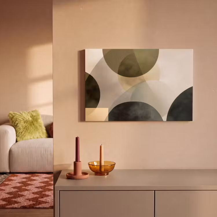 Canvas schilderij - Vlakken - Abstract - Beige - Cirkels — 2