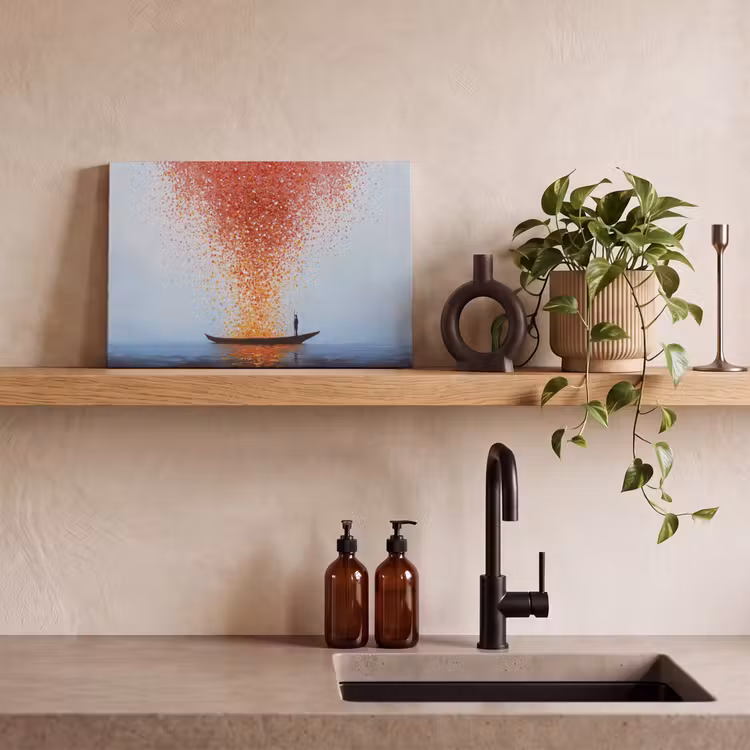 Canvas schilderij - Wolk - Confetti - Boot - Wateroppervlakte — 3