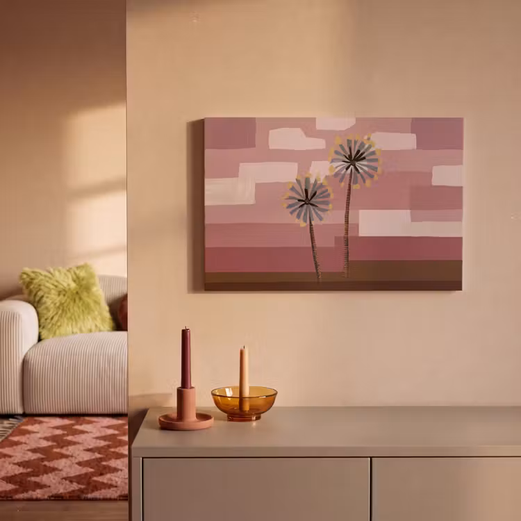 Canvas schilderij - Illustratie - Bloemen - Vlakken - Abstract — 2