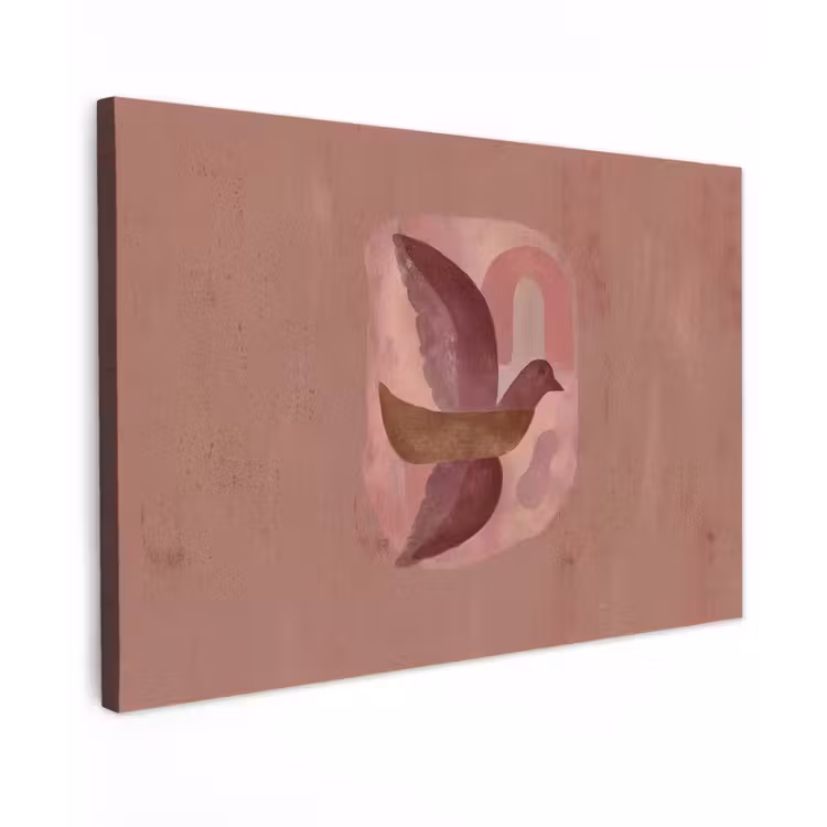 Canvas schilderij - Illustratie - Vogels - Abstract - Roze — 1