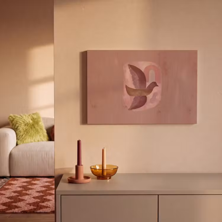 Canvas schilderij - Illustratie - Vogels - Abstract - Roze — 2