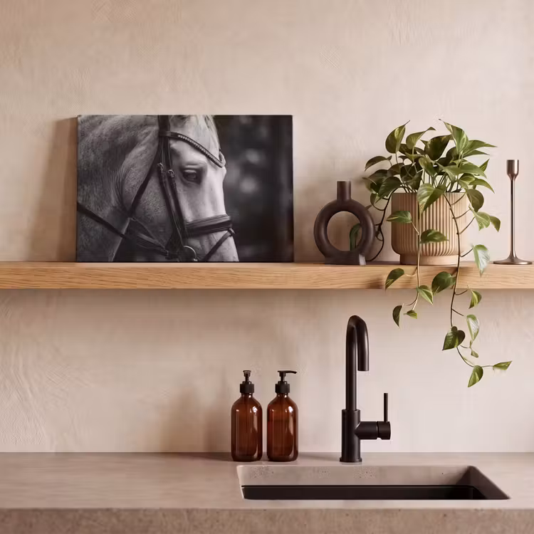 Canvas schilderij - Paard - Schimmel - Portret — 3