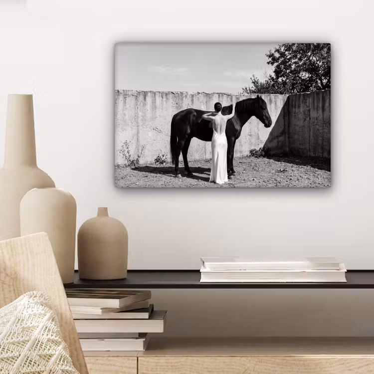 Canvas schilderij - Vrouw - Paard - Artistiek — 5