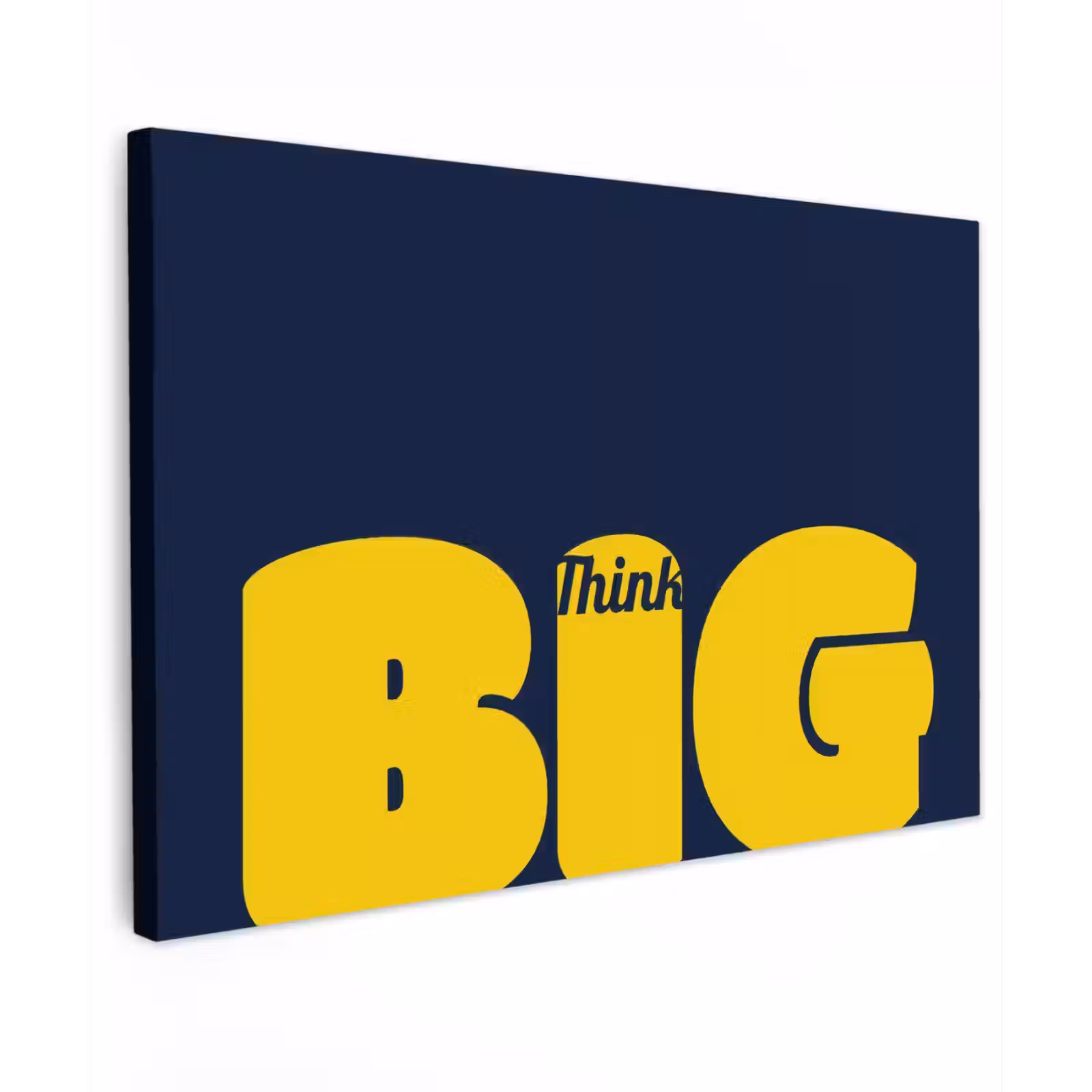 Canvas schilderij - Think big - Blauw - Geel — 1