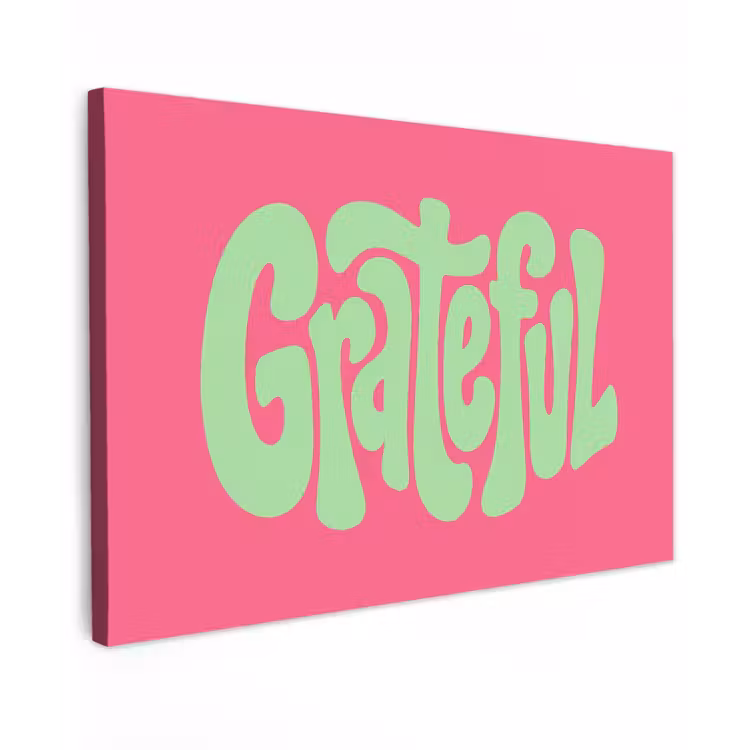 Canvas schilderij - Grateful - Groen - Grafisch - Vloeiend — 1