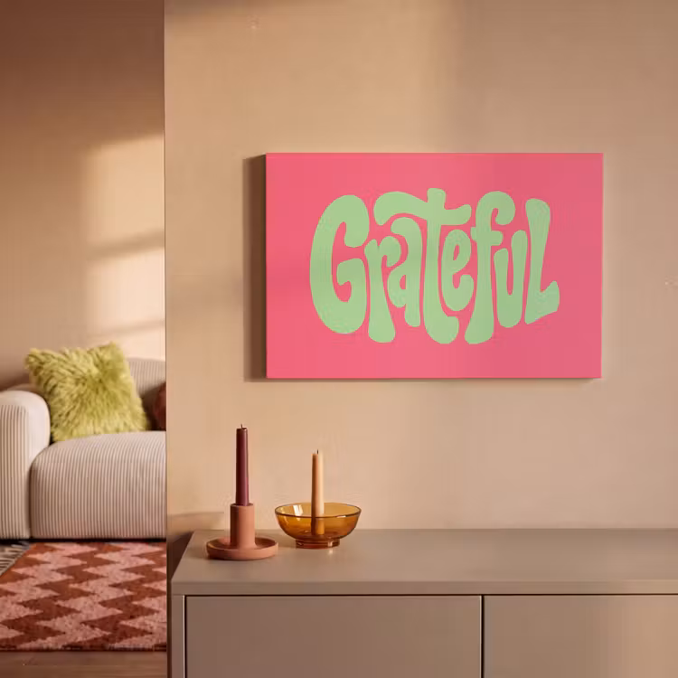 Canvas schilderij - Grateful - Groen - Grafisch - Vloeiend — 2
