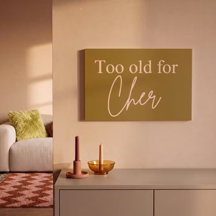 Canvas schilderij - Groen - Too old for cher - Roze — 2