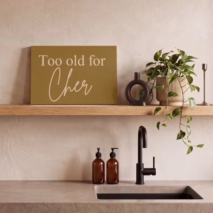 Canvas schilderij - Groen - Too old for cher - Roze — 3