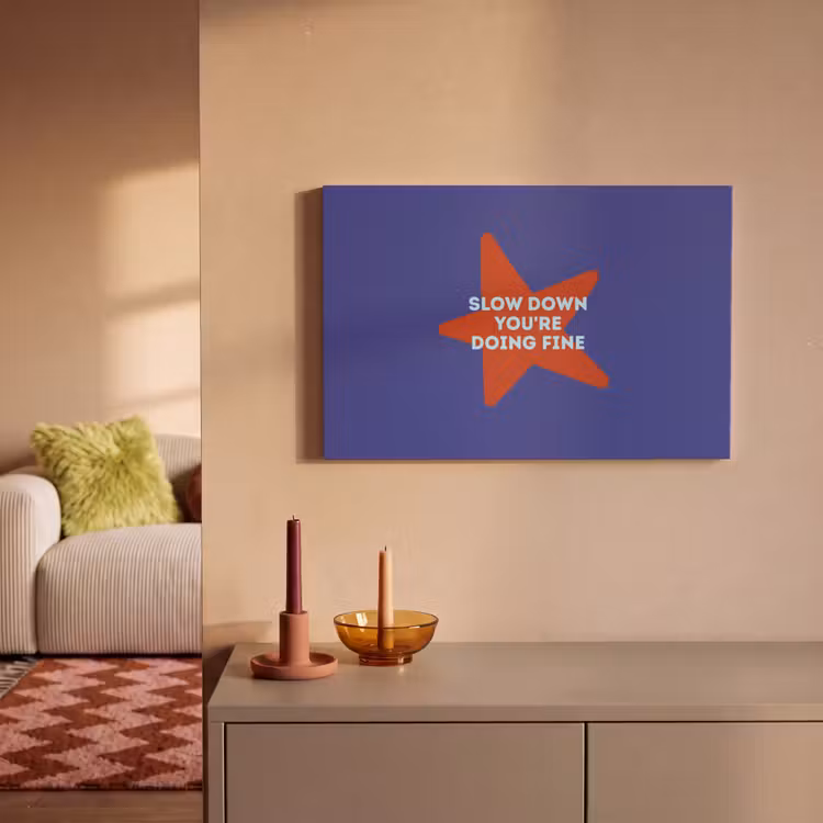 Canvas schilderij - Slow down you're doing fine - Ster - Blauw — 2