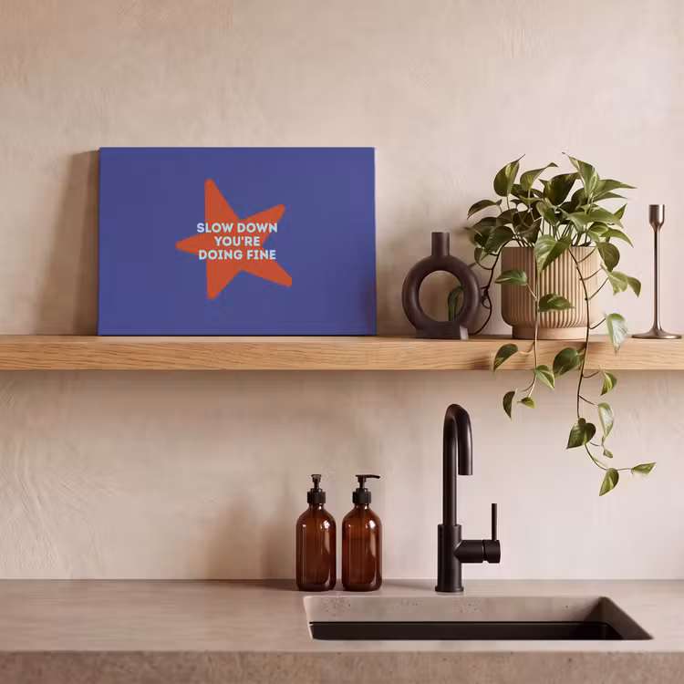Canvas schilderij - Slow down you're doing fine - Ster - Blauw — 3