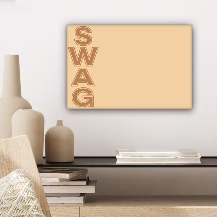 Canvas schilderij - Swag - Bruin - Beige — 5
