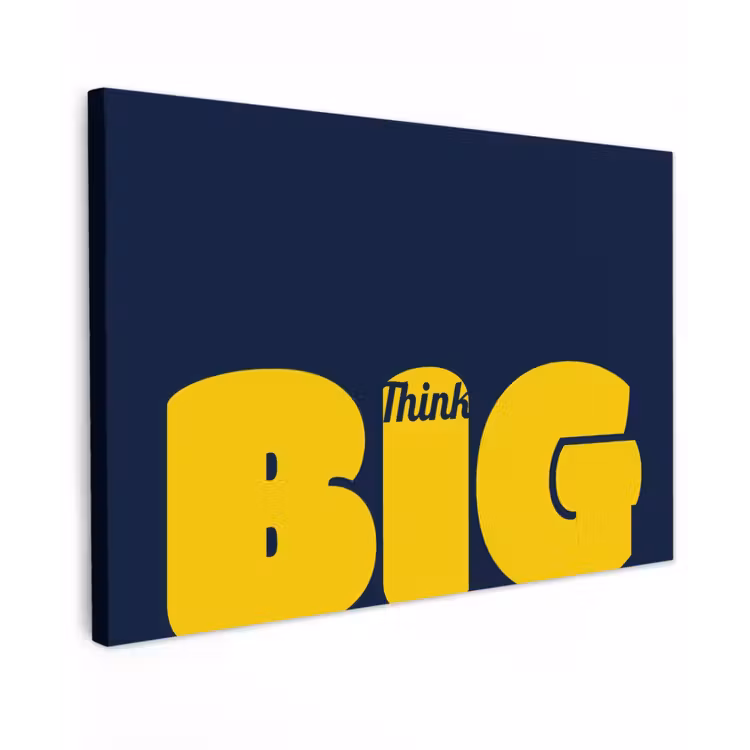 Canvas schilderij - Think big - Blauw - Geel — 1