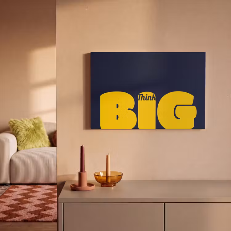 Canvas schilderij - Think big - Blauw - Geel — 2