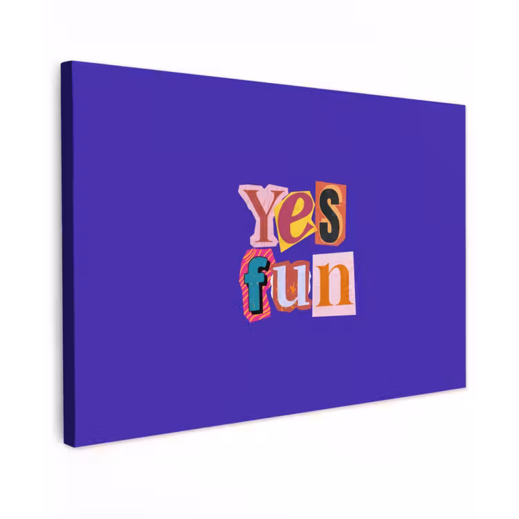 Canvas schilderij - Yes fun - Kleurrijk - Collage-stijl — 1