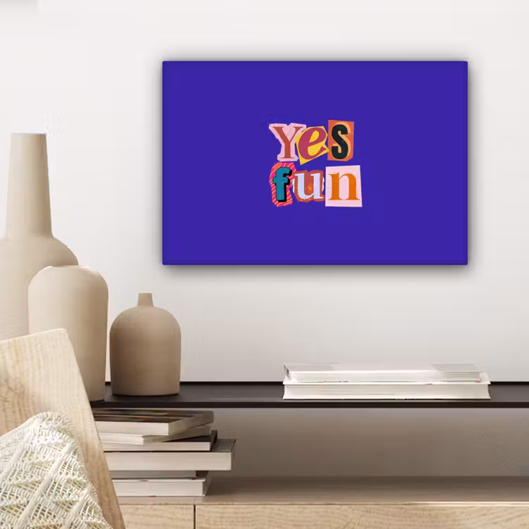 Canvas schilderij - Yes fun - Kleurrijk - Collage-stijl — 5