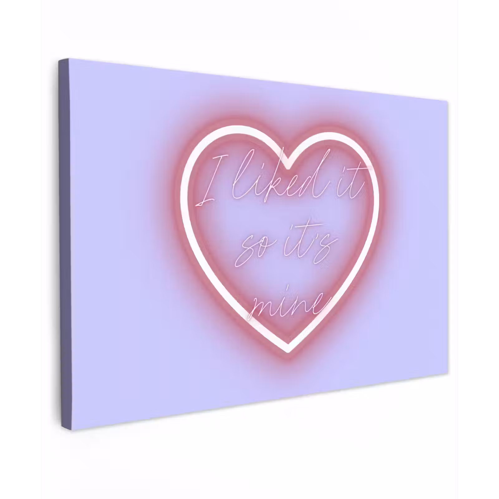 Canvas schilderij - I liked it so it's mine - Neon hart - Paars — 1