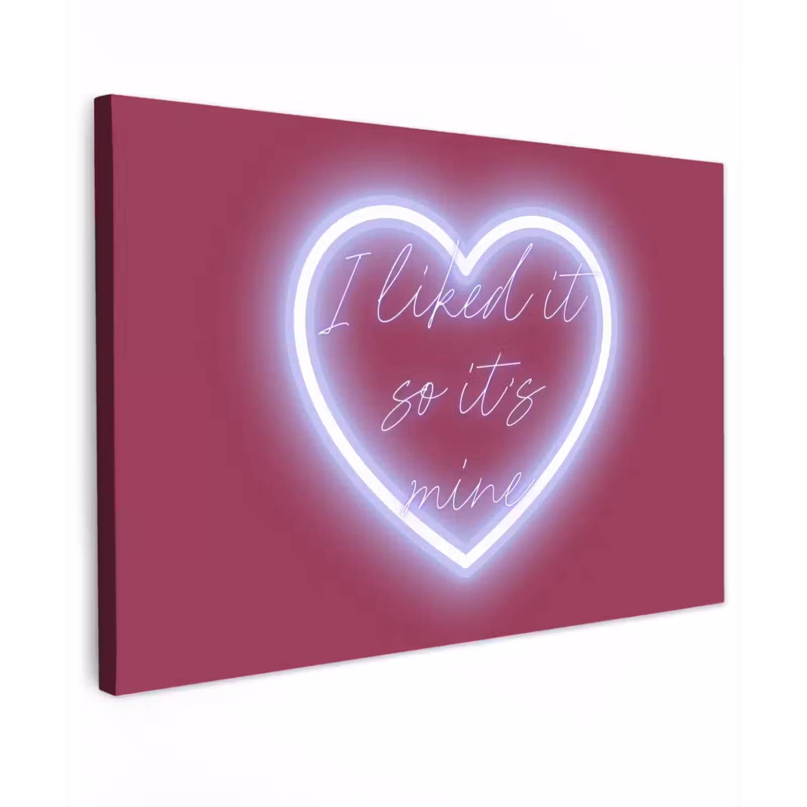 Canvas schilderij - I liked it so it's mine - Neon hart - Roze — 1