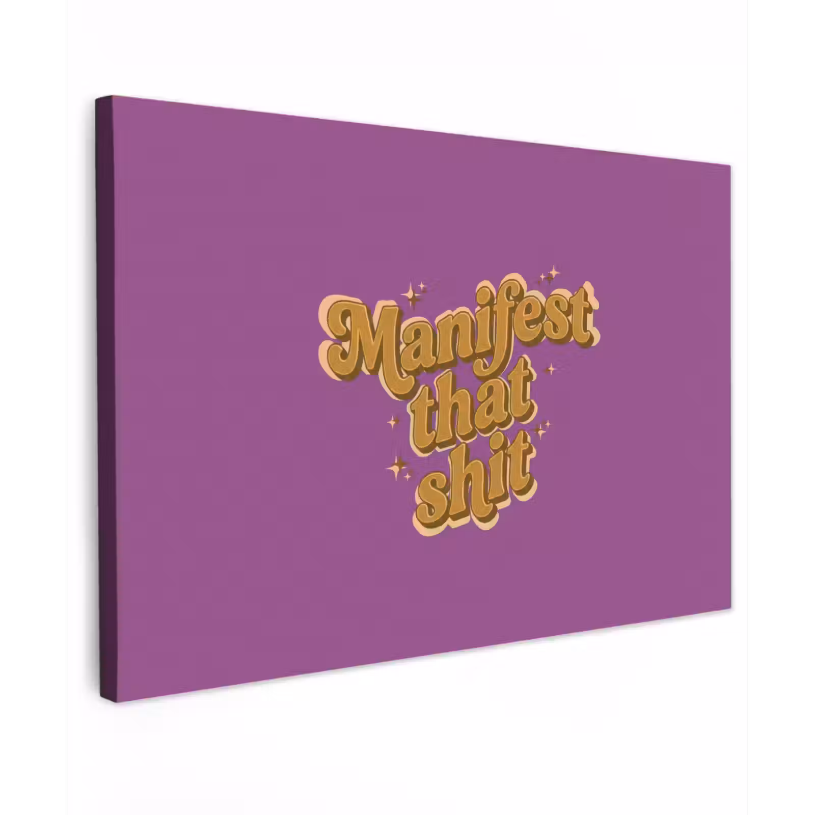 Canvas schilderij - Manifest that shit - Paars - Glitter — 1