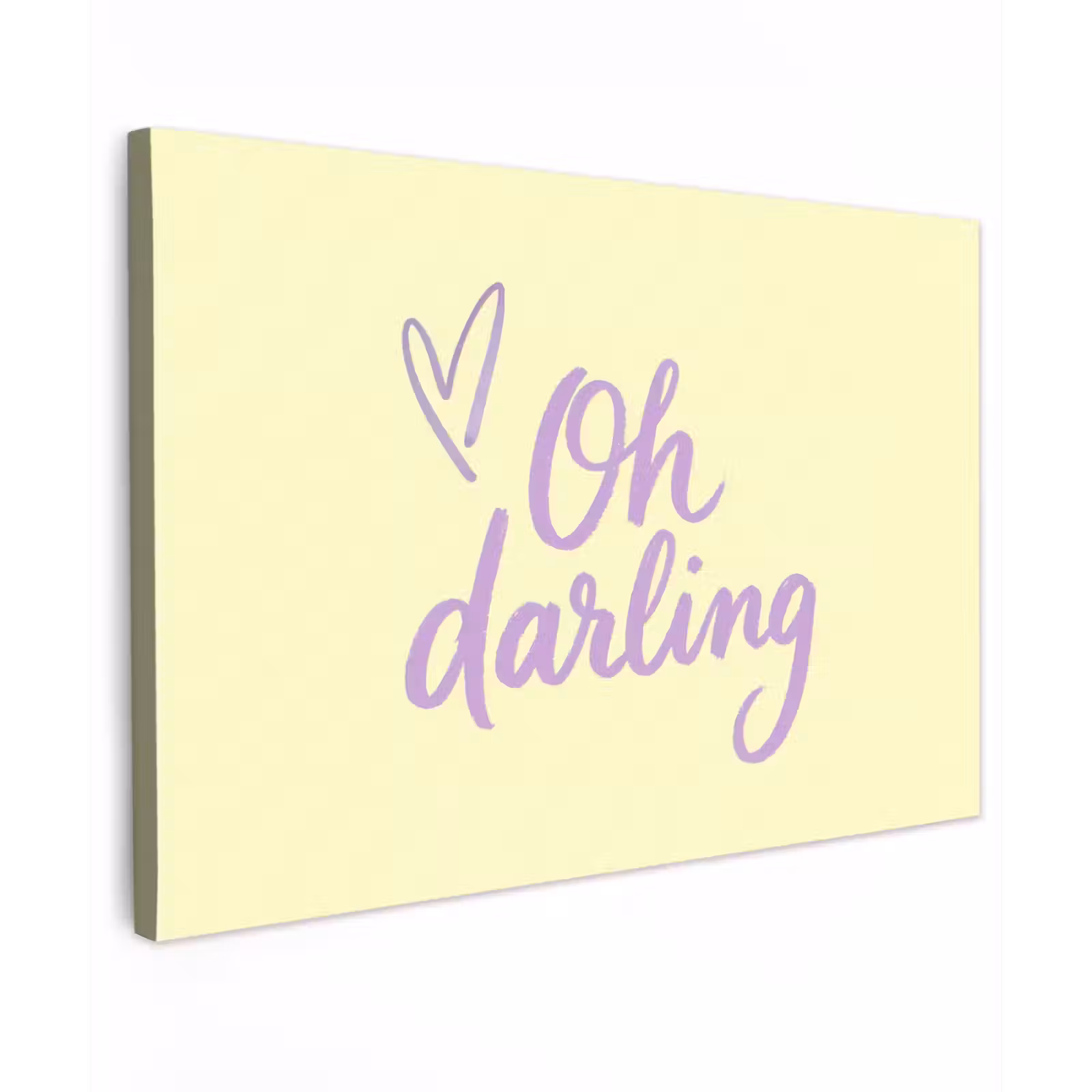 Canvas schilderij - Oh darling - Geel - Hart — 1