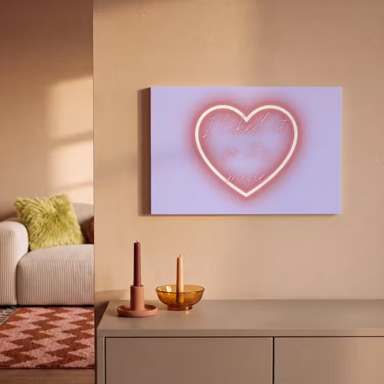 Canvas schilderij - I liked it so it's mine - Neon hart - Paars — 2