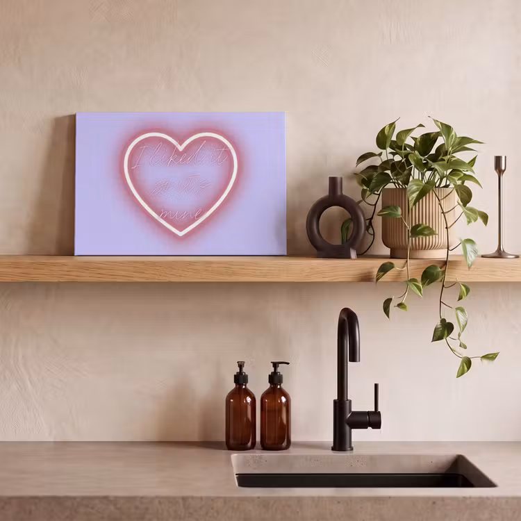 Canvas schilderij - I liked it so it's mine - Neon hart - Paars — 3