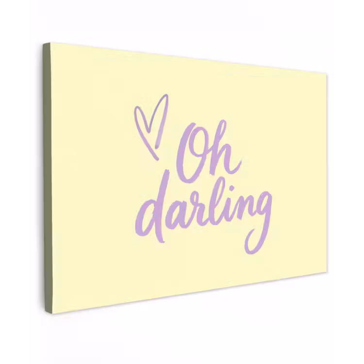 Canvas schilderij - Oh darling - Geel - Hart — 1