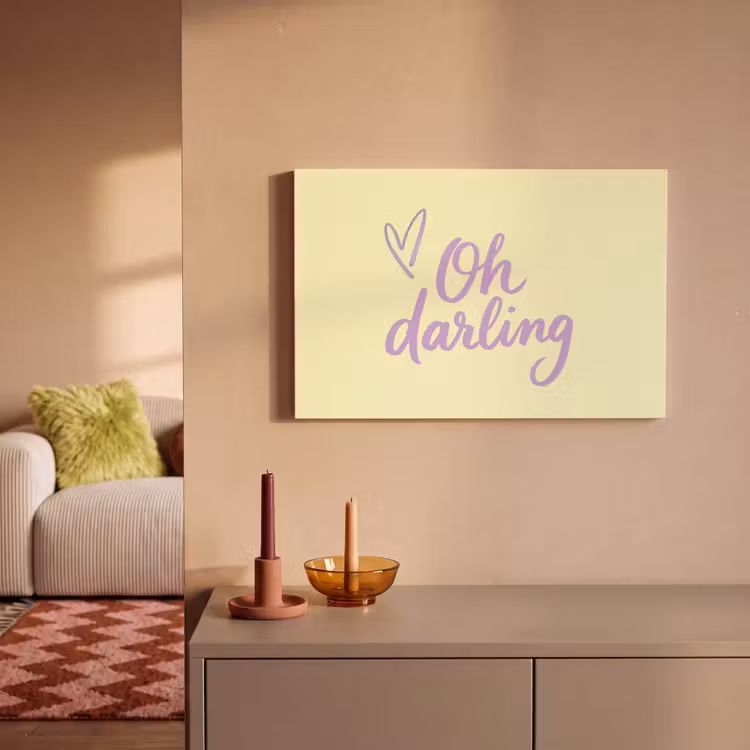 Canvas schilderij - Oh darling - Geel - Hart — 2