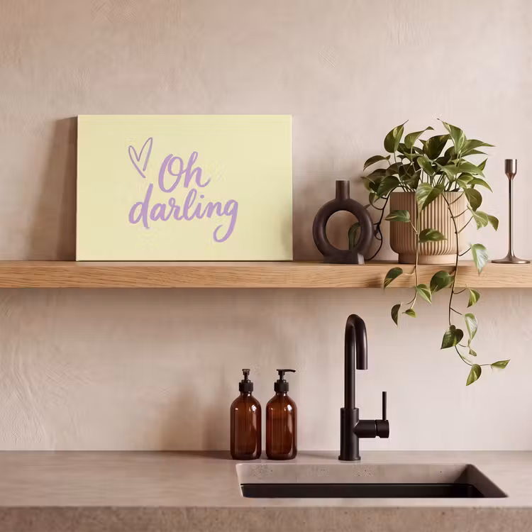 Canvas schilderij - Oh darling - Geel - Hart — 3