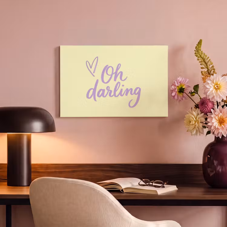 Canvas schilderij - Oh darling - Geel - Hart — 4