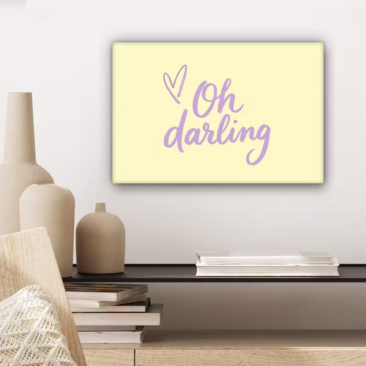Canvas schilderij - Oh darling - Geel - Hart — 5
