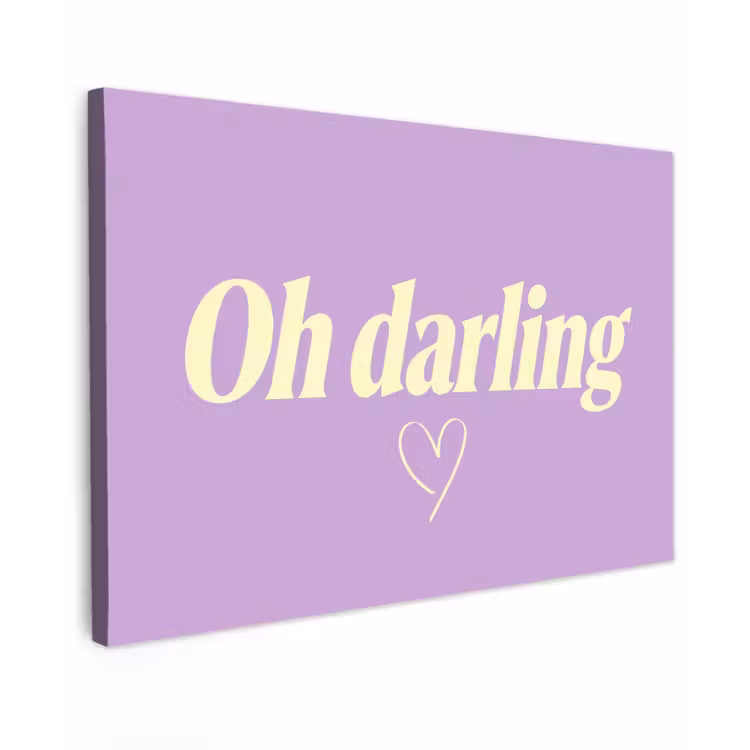 Canvas schilderij - Oh darling - Hart - Paars — 1