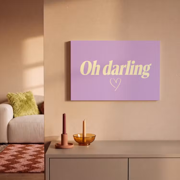 Canvas schilderij - Oh darling - Hart - Paars — 2