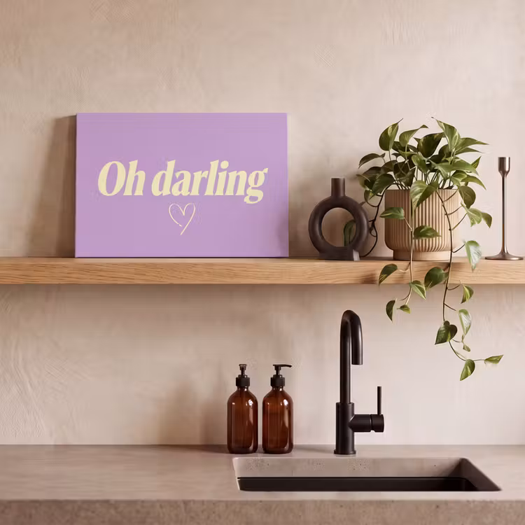 Canvas schilderij - Oh darling - Hart - Paars — 3