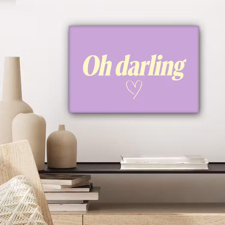 Canvas schilderij - Oh darling - Hart - Paars — 5