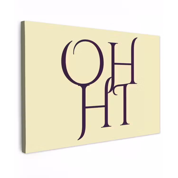 Canvas schilderij - Oh hi - Geel - Monogram — 1