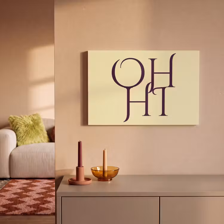 Canvas schilderij - Oh hi - Geel - Monogram — 2