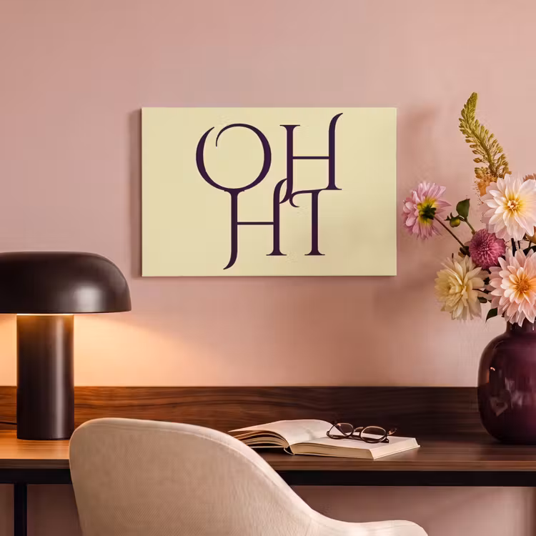 Canvas schilderij - Oh hi - Geel - Monogram — 4