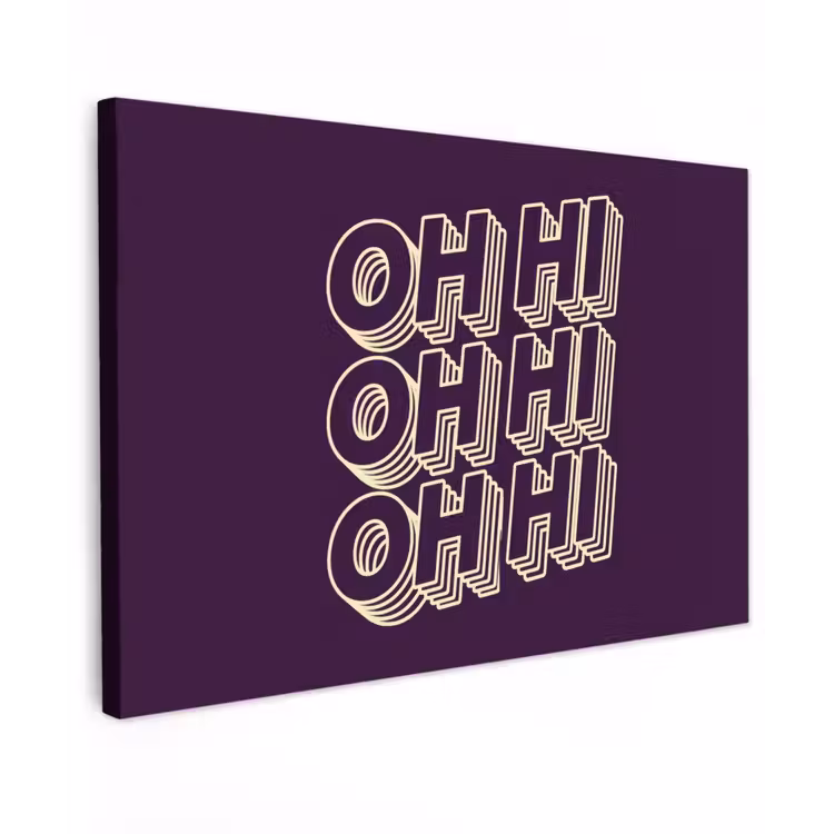 Canvas schilderij - Oh hi - Paars - 3D — 1