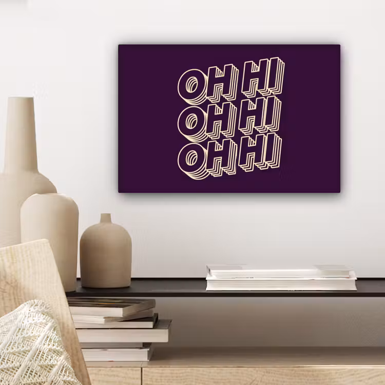 Canvas schilderij - Oh hi - Paars - 3D — 5