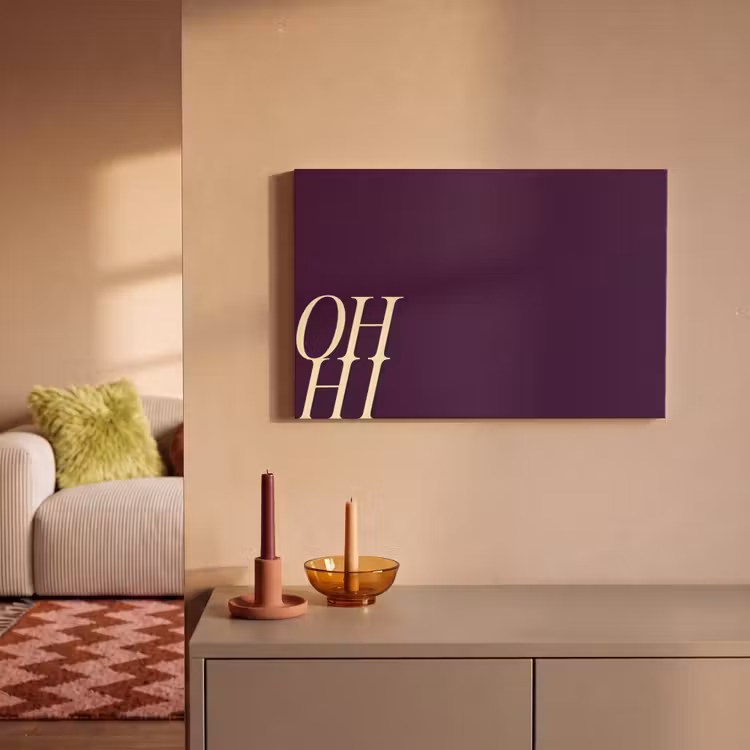 Canvas schilderij - Oh hi - Paars - Cursief — 2